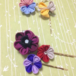 【京都つまみ細工体験レッスン】お客様の作品 【作品の難易度について】 【京都つまみ細工体験レッスン】お客様の作品 【作品の難易度について】